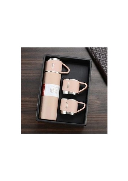 Vacuum Çelik Termos 3 Bardakli 500 ml