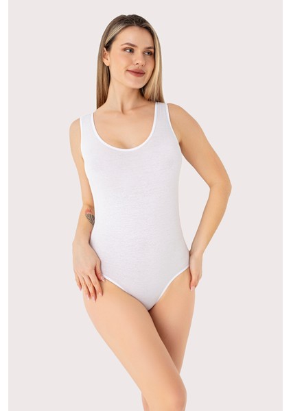 Beyaz - Siyah 2'li Kadın Çıtçıtlı Atlet / Body Kalın Askılı Pamuklu Likralı modelleri
