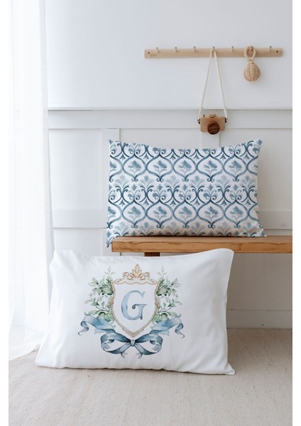 2'li Yastık Kılıfı (50X70) Blue Royal Series - G Harfi