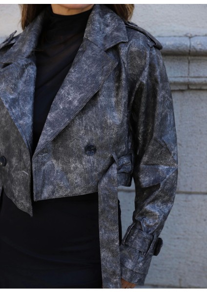 Eskitme Model Kemer Detay Deri Ceket modelleri