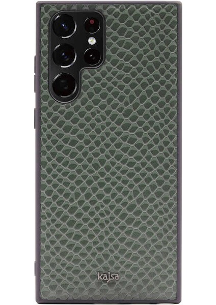 Samsung Galaxy S22 Ultra Kılıf Kajsa Pearl Pattern Hakiki Deri Kapak