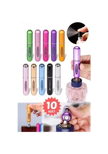 10 Adet 5 ml Mini Doldurulabilir Parfüm Şişesi Taşınabilir Parfüm Boş Şişe Sprey Küçük Cep Parfüm