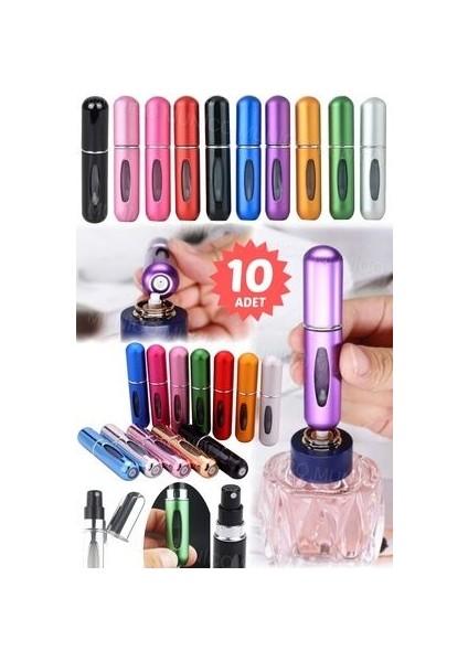 10 Adet 5 ml Mini Doldurulabilir Parfüm Şişesi Taşınabilir Parfüm Boş Şişe Sprey Küçük Cep Parfüm