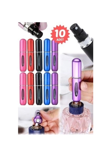 10 Adet 5 ml Mini Doldurulabilir Parfüm Şişesi Taşınabilir Parfüm Boş Şişe Sprey Küçük Cep Parfüm