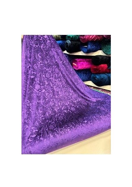 Kendinden Desenli Kadife Kumaş