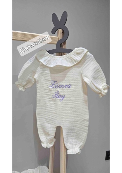 Nakışla Kişiselleştirilebilir Müslin Hastane Çıkış Seti