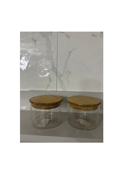 Cam Yuvarlak Bambu Kapak Saklama Kabı 8X10CM fiyatları