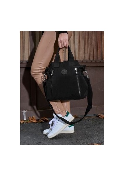 Sanmorris Su Geçirmez Krinkır Kumştan 7 Bölmeli Kadın El ve Omuz Çantası