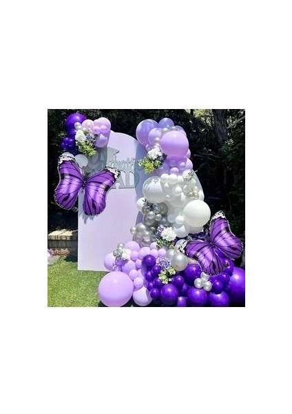 Mor Kelebek Balon Incir Seti