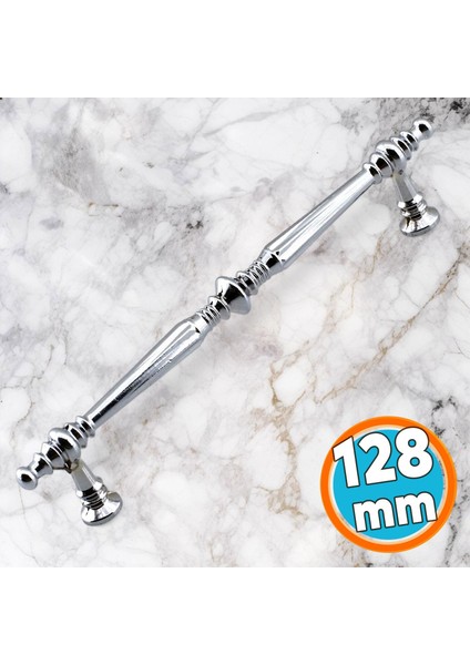 Metal Kulp Krom 128 mm - 12.8 cm Mobilya Çekmece Mutfak Dolabı Dolap Kulpları Krom