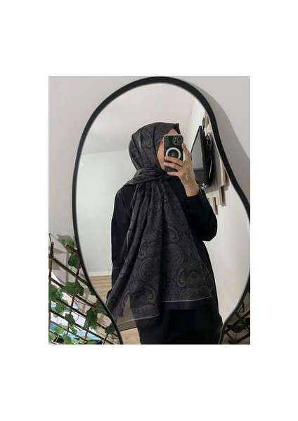 Etnik Retro Desenli Soft Siyah Kahve Şal
