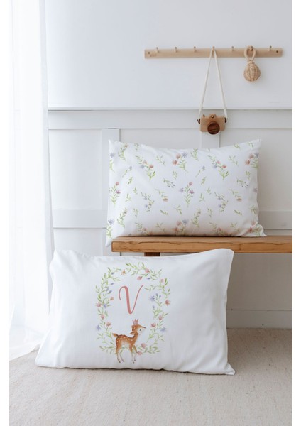 2'li Yastık Kılıfı (50X70) Little Deer Series - V Harfi
