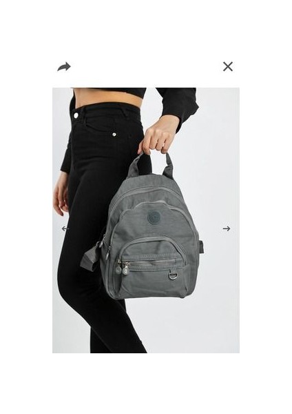 Gri Krinkır Kumaştan Suya Dayanıklı Sırt Çantası fiyatları