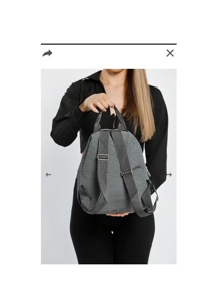 Gri Krinkır Kumaştan Suya Dayanıklı Sırt Çantası modelleri