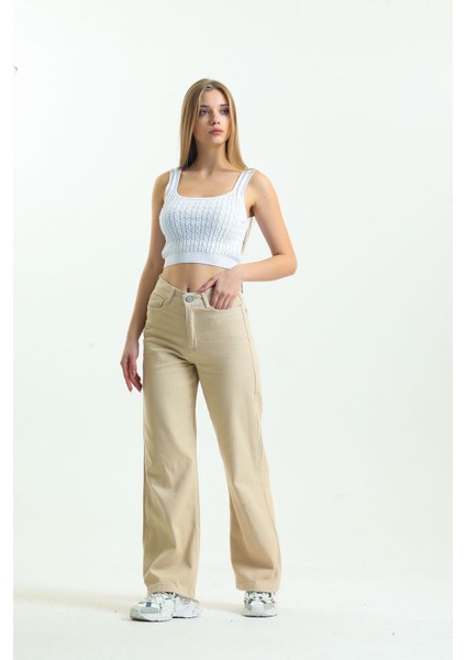 2505 Yüksek Bel Boyfrıend(Salaş) Bol Paça Kot Pantolon