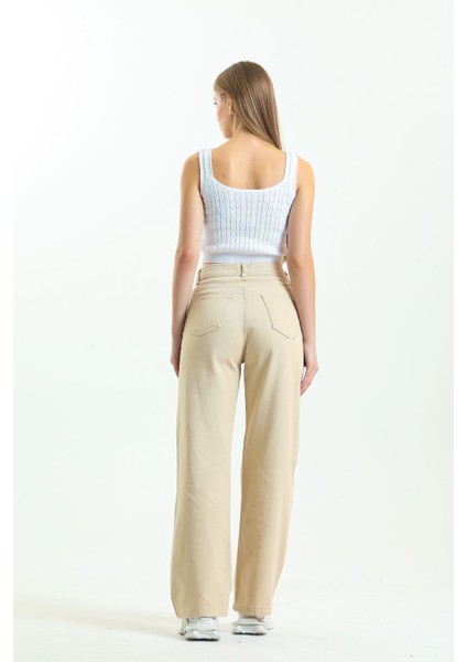 2505 Yüksek Bel Boyfrıend(Salaş) Bol Paça Kot Pantolon fırsatları