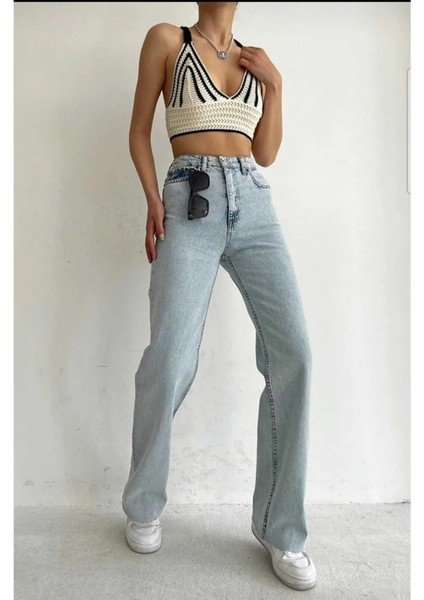 2505 Yüksek Bel Boyfrıend(Salaş) Bol Paça Kot Pantolon modelleri