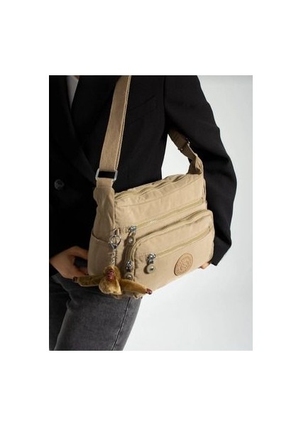 Sanmorris Bej Rengi Kırın Kır Kumaştan Omuz Çantası fiyatları