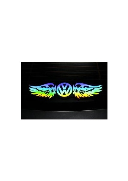 Volkswagen Uyumlu Hologram Kanat Logo Sticker Çıkartma Oto Aksesuar Araba