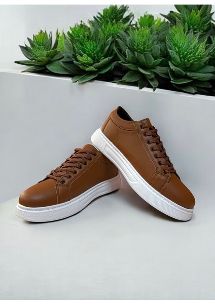 Erkek Taba-Beyaz Günlük Hafif Nefes Alabilen Ortopedik Yürüyüş Spor Ayakkabı Sneaker fiyatları