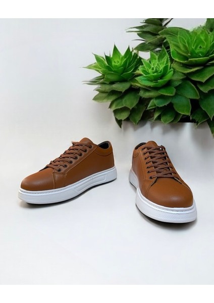 Erkek Taba-Beyaz Günlük Hafif Nefes Alabilen Ortopedik Yürüyüş Spor Ayakkabı Sneaker modelleri