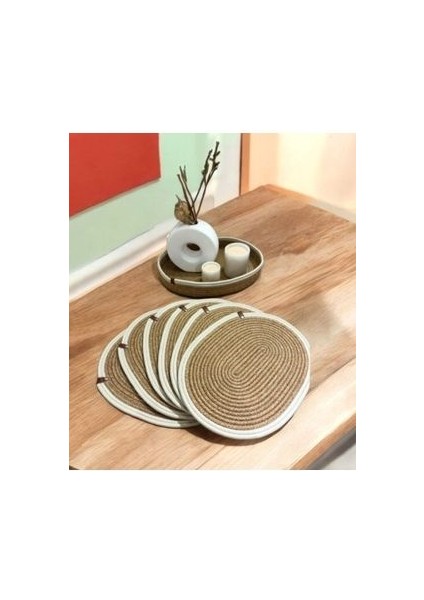 6 Adet 30*40 Hasır Supla ve Sepet Hediyelik, Masa Takımı