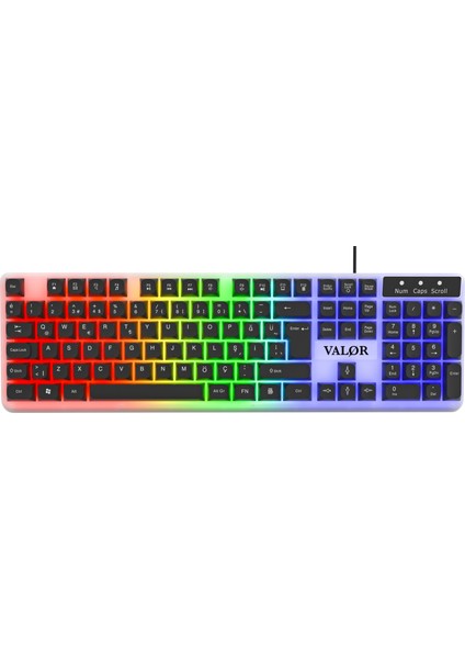 Commander Rgb Işıklı & Full Set 104 Tuşlu Membran Oyuncu Klavyesi