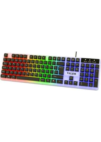 Commander Rgb Işıklı & Full Set 104 Tuşlu Membran Oyuncu Klavyesi