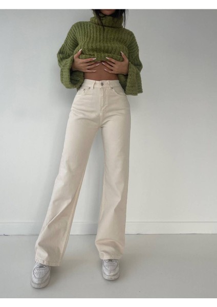 2505 Yüksek Bel Boyfrıend(Salaş) Bol Paça Kot Pantolon
