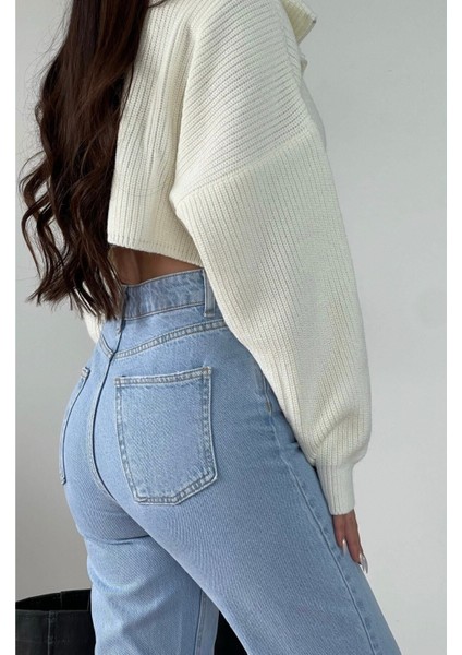 2505 Yüksek Bel Boyfrıend(Salaş) Bol Paça Kot Pantolon modelleri