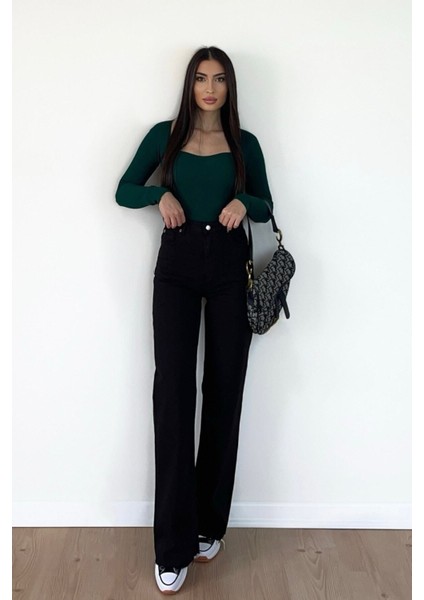 2505 Yüksek Bel Boyfrıend(Salaş) Bol Paça Kot Pantolon