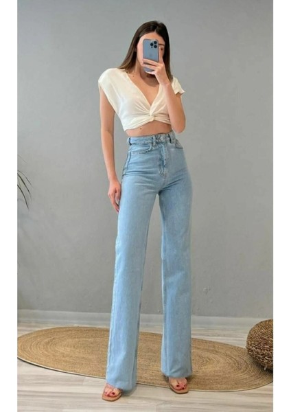 2505 Yüksek Bel Boyfrıend(Salaş) Bol Paça Kot Pantolon