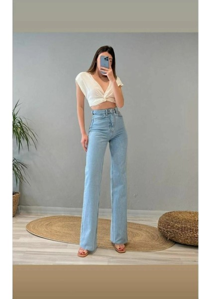 2505 Yüksek Bel Boyfrıend(Salaş) Bol Paça Kot Pantolon modelleri