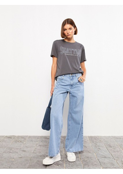 Jo Flex 90's Yüksek Bel Siyah Kot Pantolon Mavi Kar Salaş Jeans Likralı Esnek Palazzo(Yeni Sezon)
