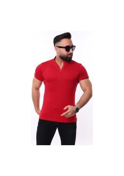 Slim-Fit Hakim Yaka Erkek T-Shirt