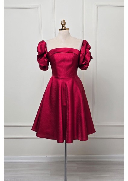 Bordo Seyyar Kol Straplez Abiye 52086 fiyatları