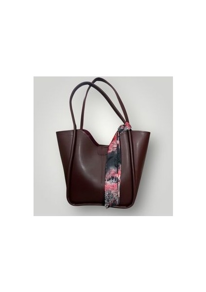 Suni Deri Kadın Fonksiyonel Omuz Çantası Yavrulu