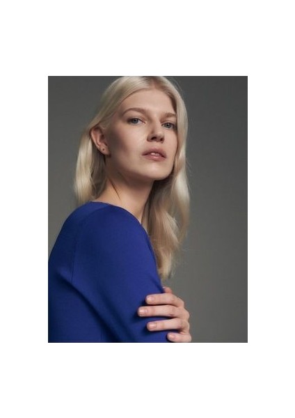 Butikmayamoda Triko Saks Mavisi Elbise fiyatları