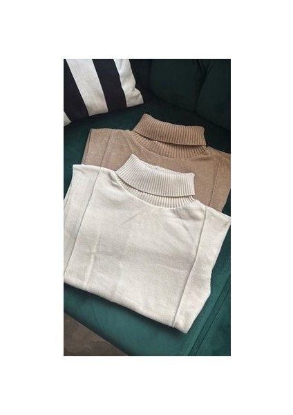 Krem Kaskorse Pamuk Yumusak Dokulu Çima Detayli Bluz modelleri