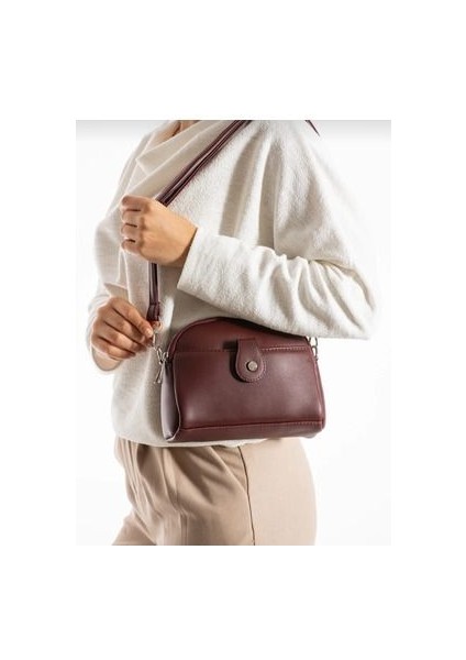Sanmorris 3 Bölmeli Çapraz Kullanıma Uygun Kadın Omuz Çantası