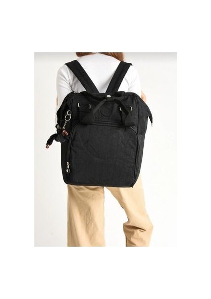 Krınkır Kumaştan Anne Bebek El ve Sırt Çantası Ölçüler 41X26 cm