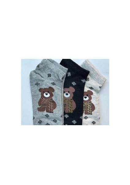 Ayıcık Desenli Çorap Seti 6’lı Paket (Şeftali Kokulu) modelleri