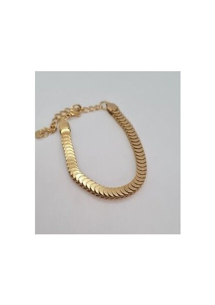 Gold Çelik Balıksırtı Pullu Bileklik