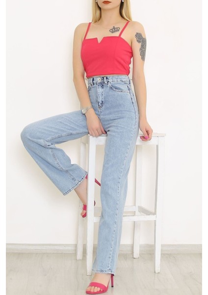 2505 Yüksek Bel Boyfrıend(Salaş) Bol Paça Kot Pantolon