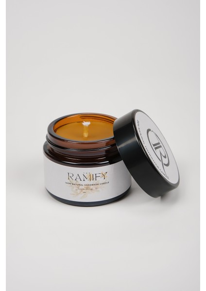 %100 Doğal El Yapımı Petek Balmumu ve Amber Cam Kavanoz Mum (5CMX5CM)