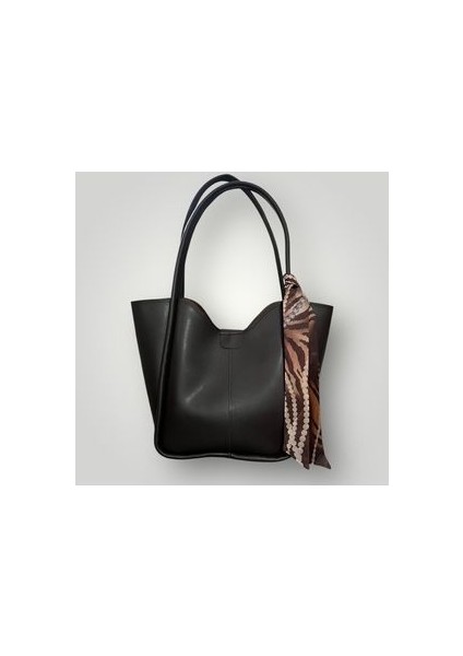 Suni Deri Kadın Fonksiyonel Omuz Çantası Yavrulu