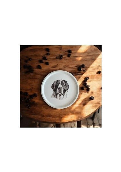 Köpek Desenli Tepsi - 31 cm - Beyaz Tepsi - Sunum Tepsisi fiyatları