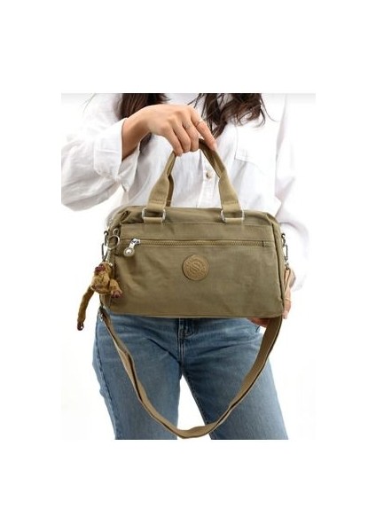 Sanmorris Krinkır Kumaştan Çok Bölmeli Kadın El ve Omuz Çantası fırsatları