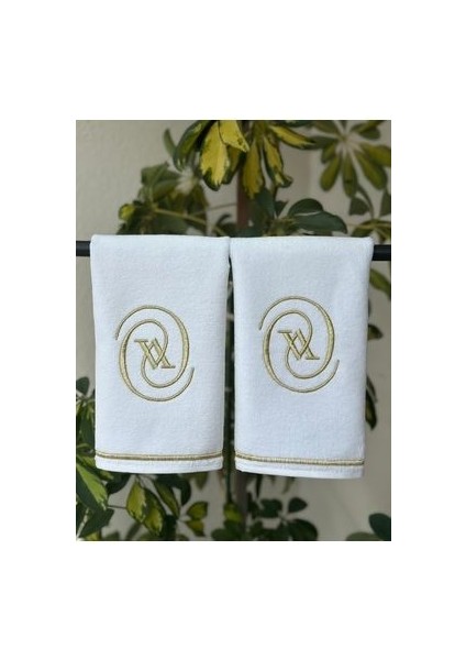Sibelarthome V Desen Gold Nakışlı 2ADET 50*30 cm Havlu