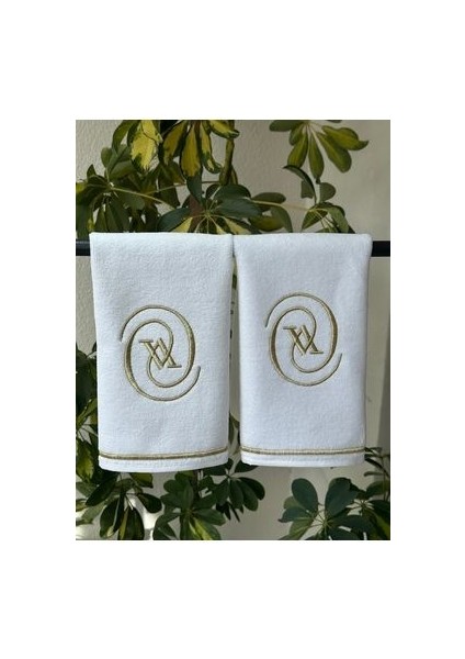 Sibelarthome V Desen Gold Nakışlı 2ADET 50*30 cm Havlu